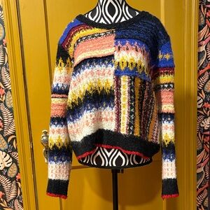 Free People Multicolor Knit Sweater Size L
